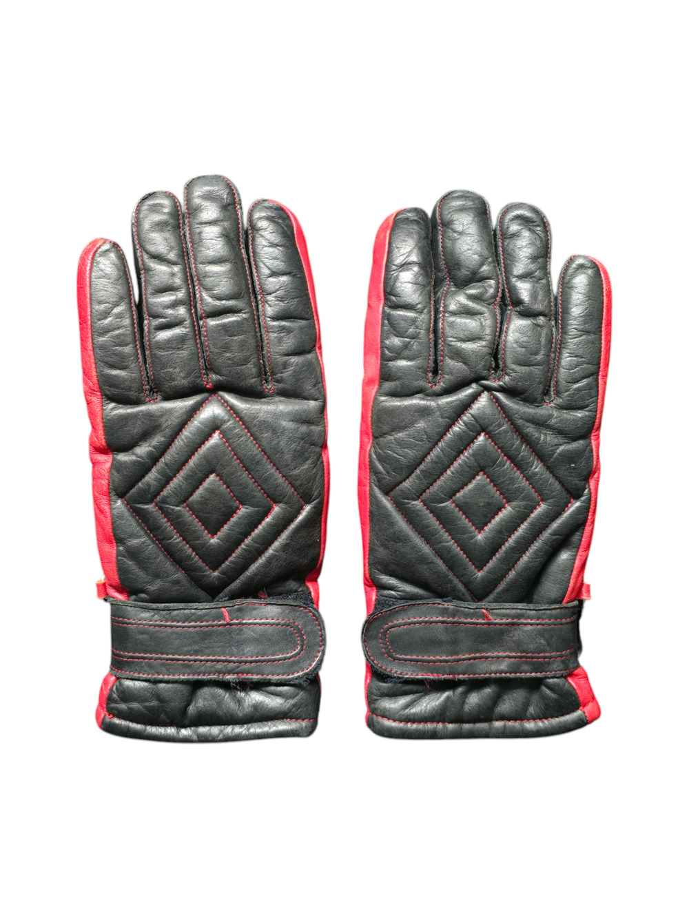 Vintage ARIS Red & Black SOFTAN Winter Weather Snow Ski Gloves Men's Small